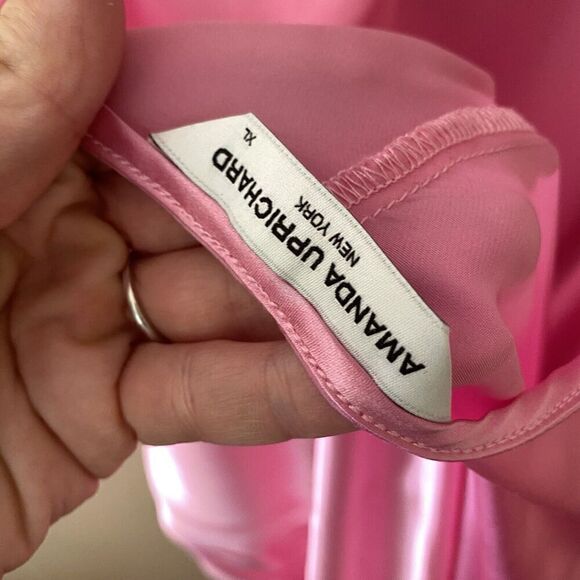 Amanda Uprichard Samba Gown 100% SILK Flamingo Pink Revolve Sz XL $321 NWOT - Picture 10 of 14
